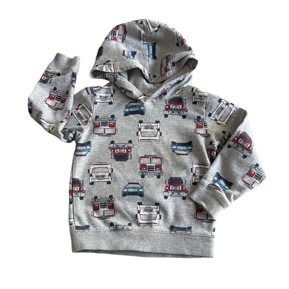 Carter's Gray Pajama Top with Colorful Vehicle Print